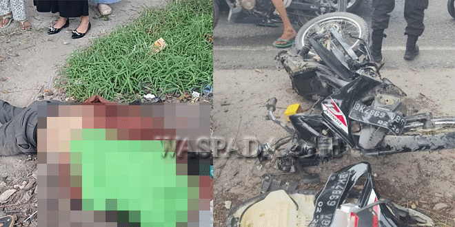 Perlintasan rel di Kelurahan Tualang, Perbaungan, lokasi kecelakaan