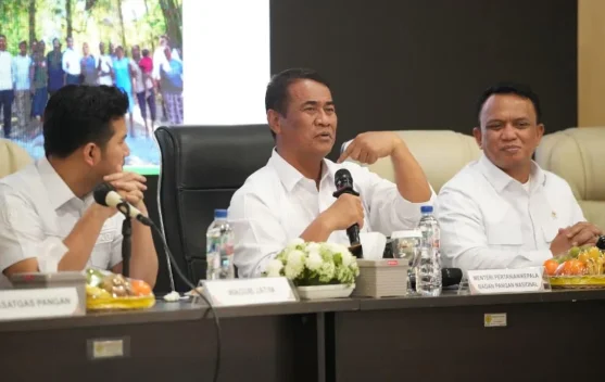 Menteri Pertanian Andi Amran berbicara soal kebijakan harga pakan dan penyerapan telur di rapat perunggasan