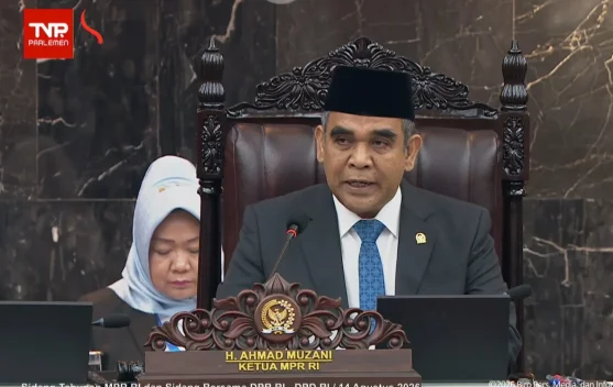 Ahmad Muzani berbicara di Sidang Tahunan MPR soal tata kelola MBG
