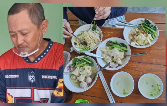 Tampilan Mie Pangsit ACC Sedulur di Banyuwangi dengan porsi mie dan pangsit