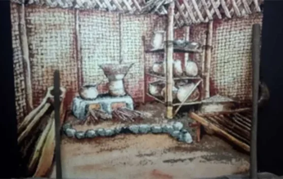 Perempuan menyiapkan makanan di dapur umum masa revolusi 1945-1949