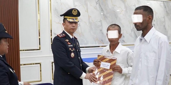 Suasana penyerahan remisi di Rutan Kelas I Medan pada peringatan HUT ke-81 RI