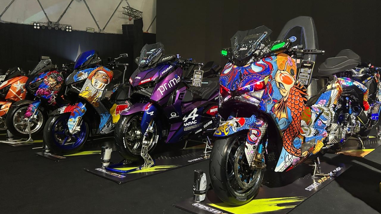 Ilustrasi CustoMAXi Yamaha 2026 di Semarang menampilkan motor modifikasi