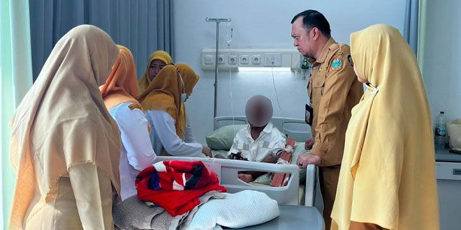 Koridor dan area depan RSU Haji Medan tempat perawatan pasien anak