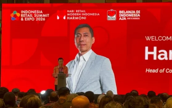 Ilustrasi toko ritel dan pekerja ritel di Indonesia