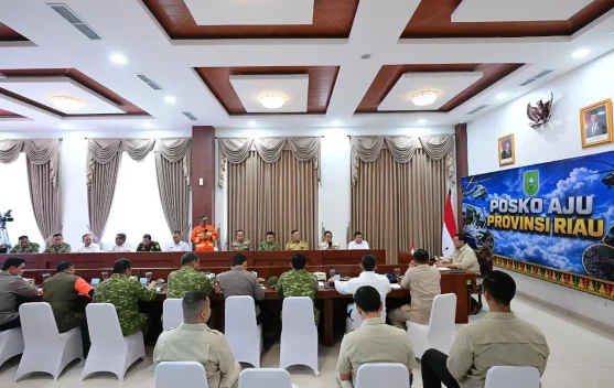 Tim pemadam kebakaran bergerak memadamkan titik api di Riau