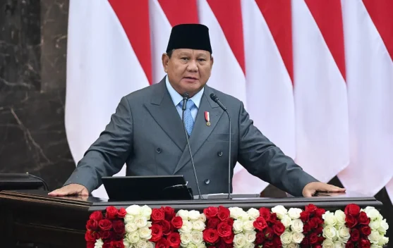 Presiden Prabowo saat menyampaikan pidato Sidang Tahunan MPR di Kompleks Parlemen
