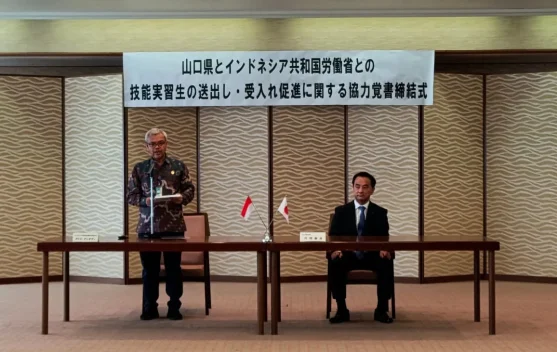 Penandatanganan MoC Kemnaker dan Pemerintah Prefektur Yamaguchi terkait pemagangan ke Jepang