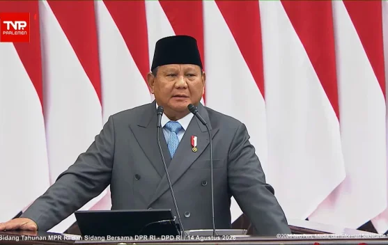 Presiden Prabowo menyampaikan pidato tentang Koperasi Merah Putih di sidang tahunan parlemen 2026