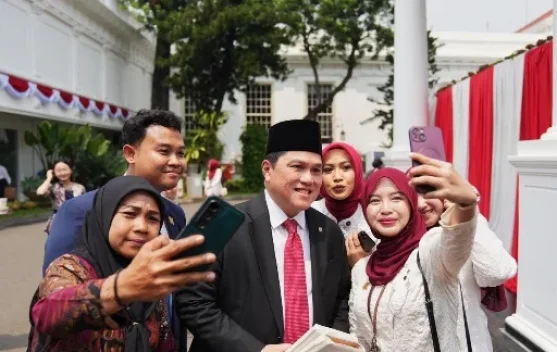 Menpora Erick Thohir di Istana Merdeka saat peringatan HUT ke-81 Republik Indonesia