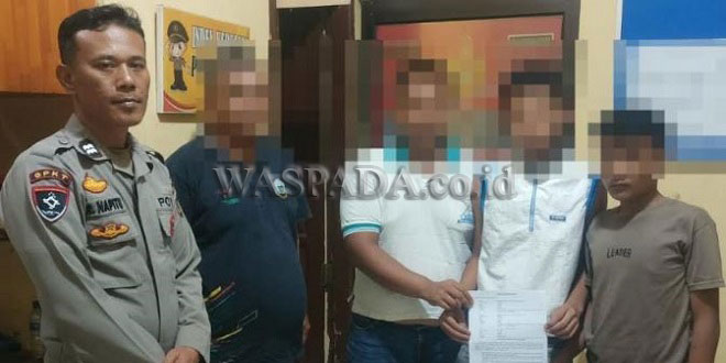 Petugas kepolisian mengamankan terduga pelaku di Siantar Martoba