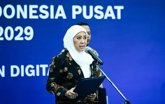 Meutya Hafid saat pengukuhan anggota KPI periode 2026-2029 di Jakarta