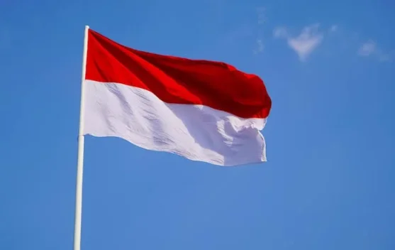 Bendera Merah Putih berkibar di Istana Merdeka saat upacara