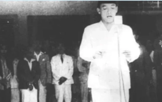 Tokoh proklamasi dan Bendera Pusaka Merah Putih yang dikibarkan 17 Agustus 1945