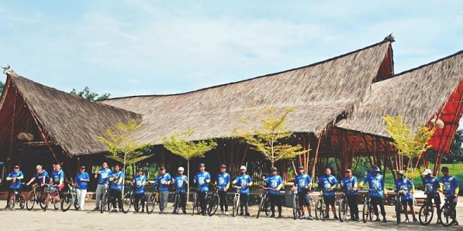 Peserta gowes dan aksi berbagi makanan PLN UP3 Binjai menyambut HUT ke-81