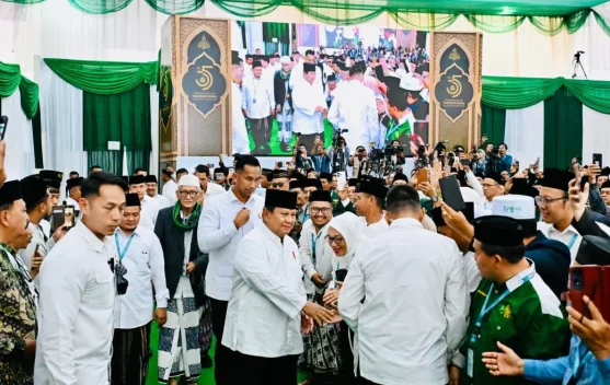 Presiden Prabowo menyampaikan pidato penutupan Muktamar ke-35 NU di Jombang