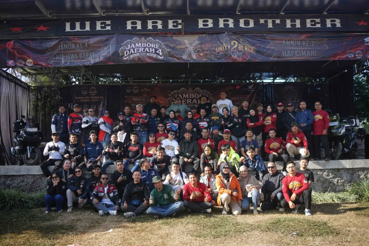 Rombongan Honda ADV berkumpul saat Jamda IV HAI Jawa Barat di Pangalengan