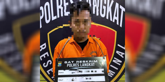 Petugas kepolisian saat merilis penangkapan tersangka curas di Langkat