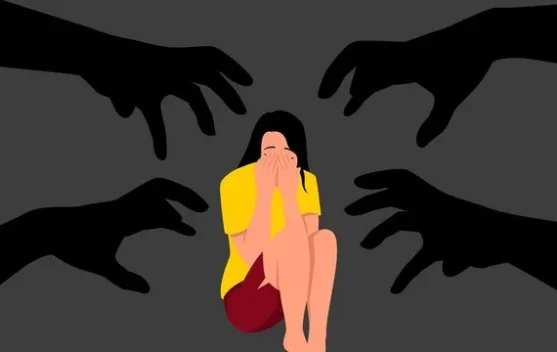Ilustrasi pengungsian bencana di NTT dan simbol perlindungan anak korban kekerasan
