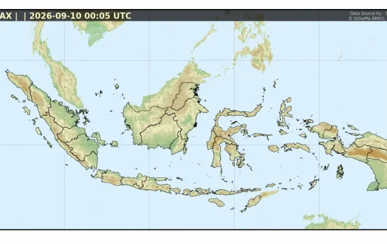 Ilustrasi cuaca: hujan lebat dan angin kencang di Indonesia