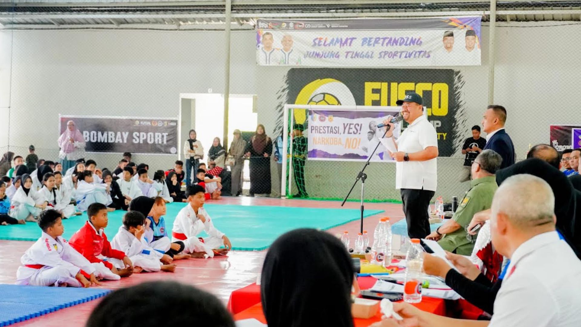 Pembukaan Kejuaraan Karate Inkanas Open di Lapangan Futsal Fusco Desa Sukaraja