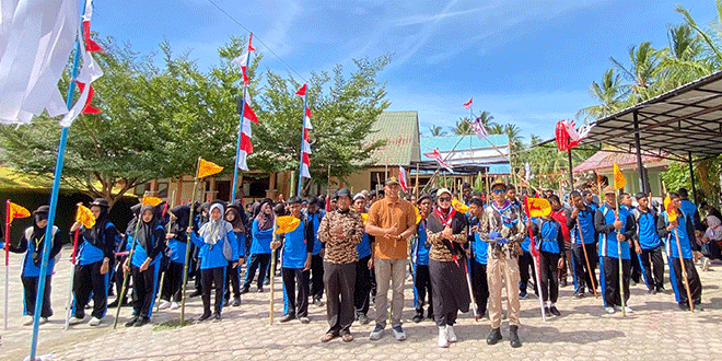 Siswa SMK Negeri 1 Darul Kamal mengikuti Perjusami di Aceh Besar