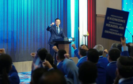 AHY menyampaikan pidato dukungan Gerakan Indonesia ASRI pada HUT Partai Demokrat