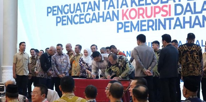 Penandatanganan komitmen pencegahan korupsi di Kantor Gubernur Sumatera Utara
