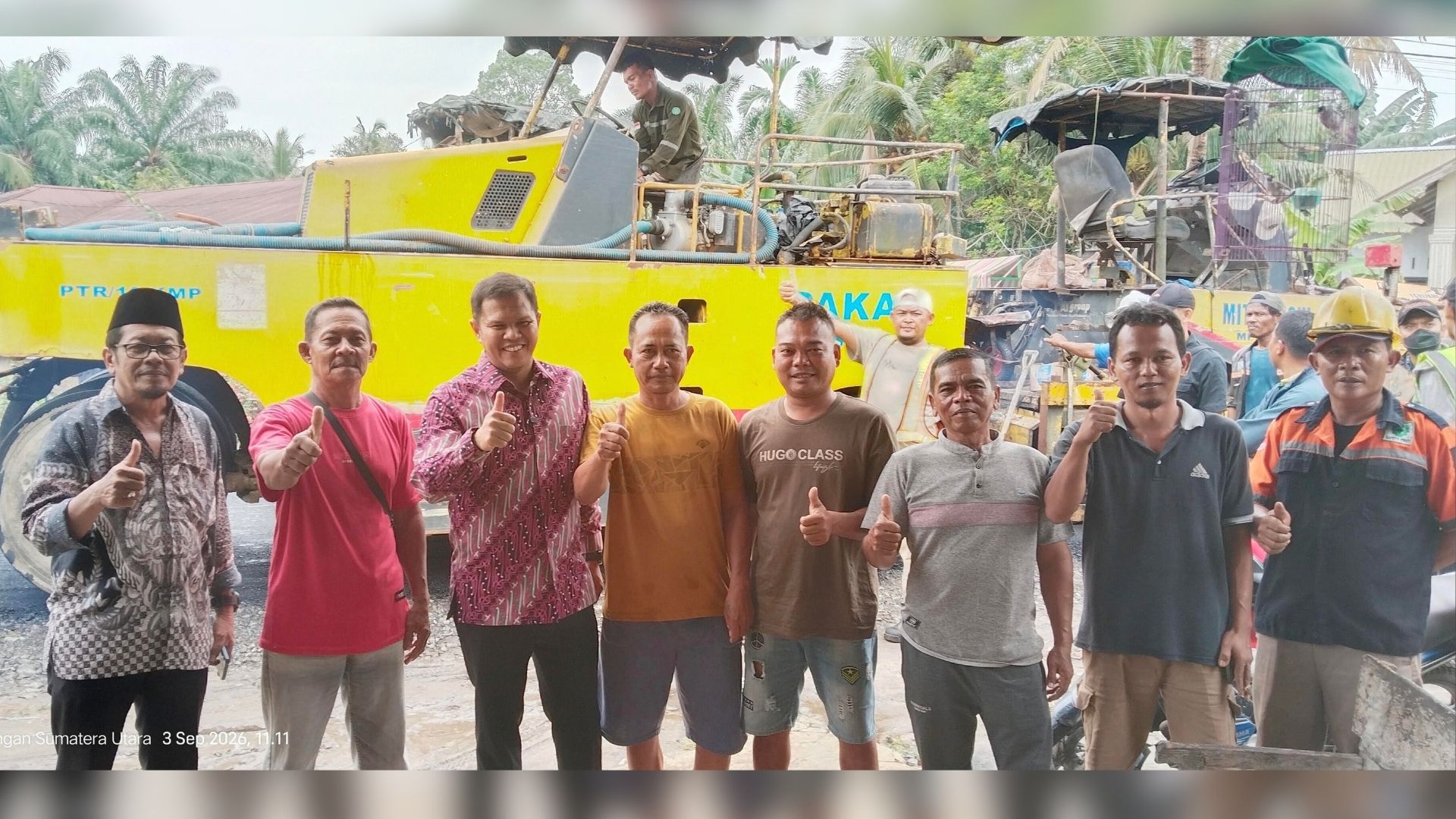 Wabup Adlin Tambunan meninjau rehabilitasi Jalan Lubuk Rotan–Naga Kisar di Desa Lubuk Rotan, Perbaungan