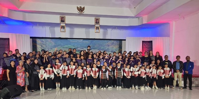 Anggota Sarune Children Choir berlatih persiapan SICC 2026 di Aula