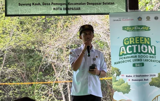 Penanaman bibit mangrove di Tahura Ngurah Rai, Denpasar Selatan
