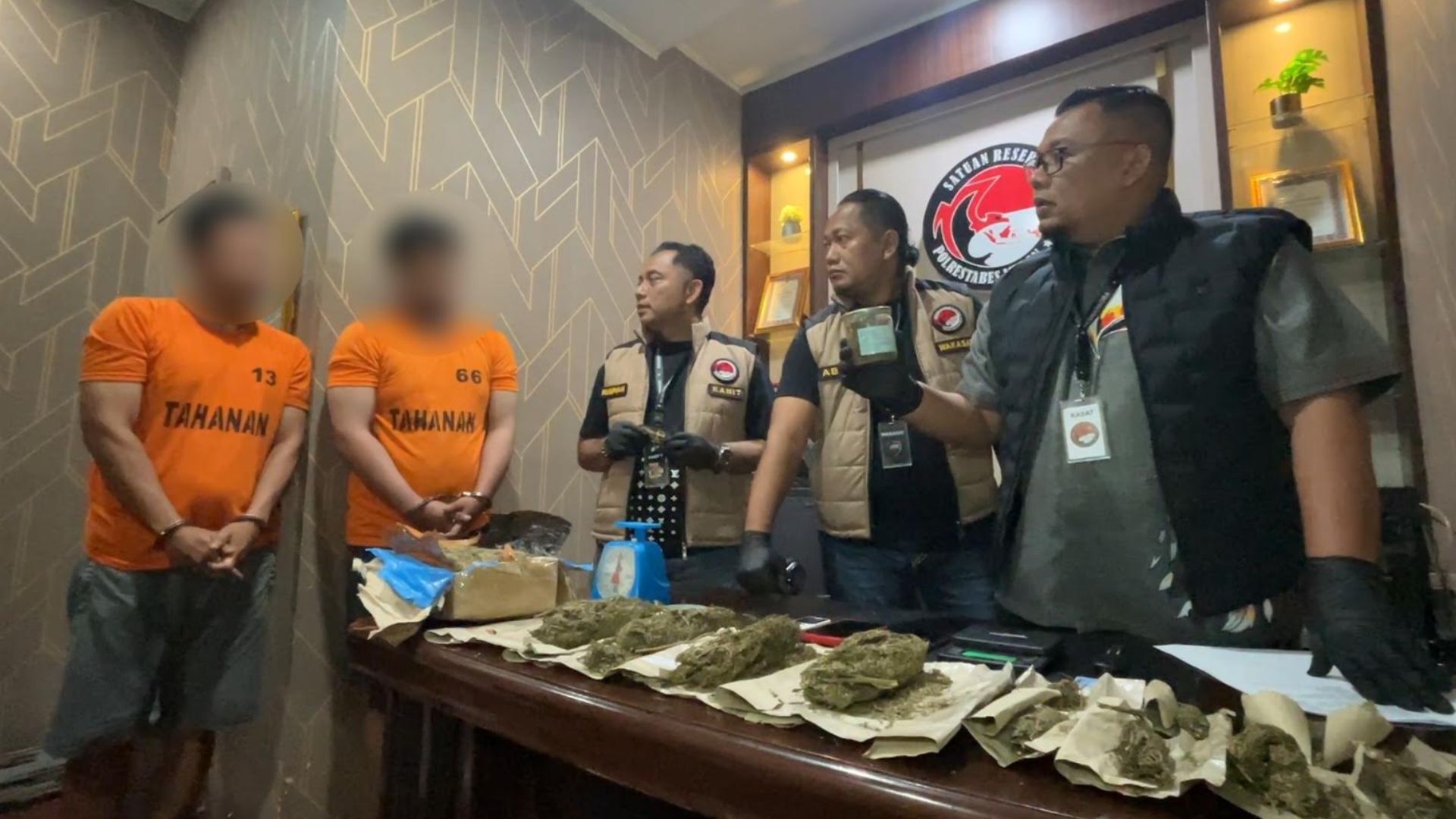 Barang bukti narkoba disita Polrestabes Medan dari rumah kos di Medan Petisah
