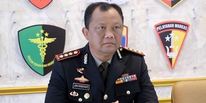 Ilustrasi personel Polri di halaman markas Polda Aceh saat upacara