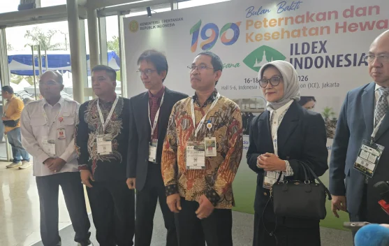 Suasana ILDEX 2026 di ICE BSD dengan peserta internasional dan stan teknologi peternakan