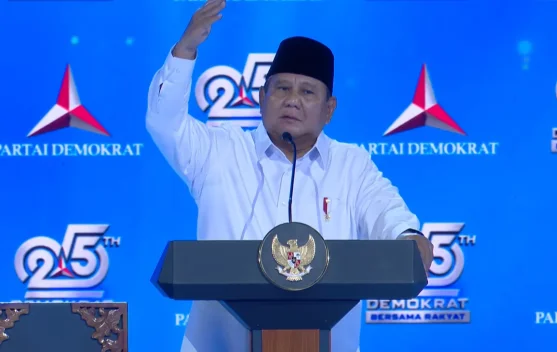 Presiden Prabowo memberikan pernyataan terkait HUT ke-25 Partai Demokrat