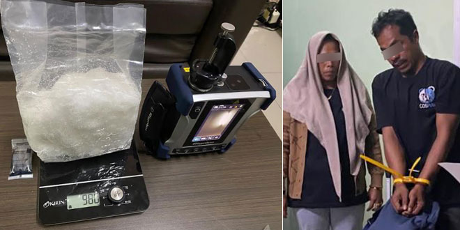 Petugas Avsec memeriksa bagasi di Bandara Kualanamu terkait kasus narkotika