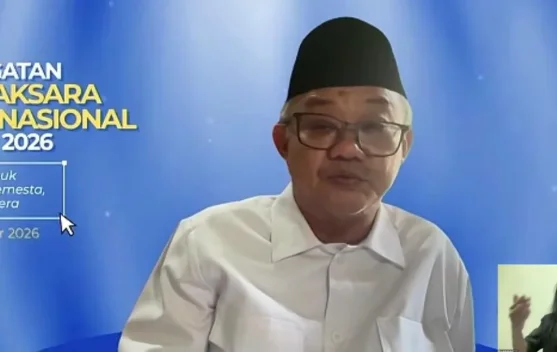 Mendikdasmen Abdul Mu'ti berbicara soal literasi digital pada peringatan Hari Aksara Internasional