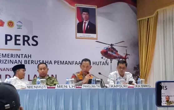 Penyisiran area kebakaran hutan dan lahan oleh aparat di lapangan