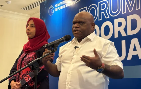 Menteri HAM Natalius Pigai berbicara soal konflik Papua