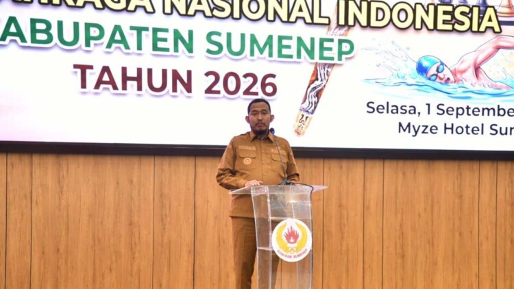 Bupati Sumenep Achmad Fauzi berbicara di Rakerkab KONI Sumenep di Hotel MyZE