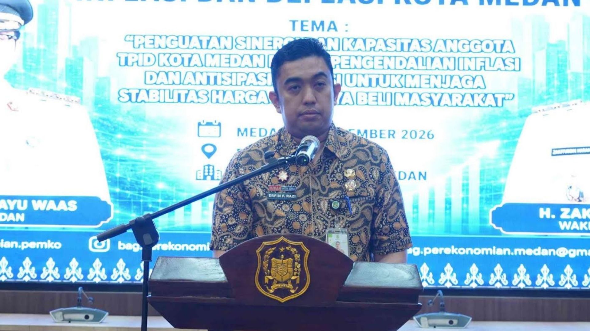 Wali Kota Medan membuka capacity building TPID di Ruang Rapat III Kantor Wali Kota Medan