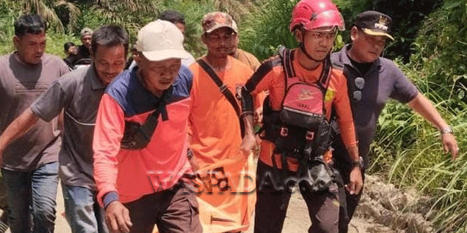 Lokasi sungai DK1 Desa Peunaron Baru tempat kejadian diterkam buaya