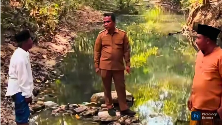 Bupati Lukman Hakim meninjau sumber mata air di Desa Mandhung, Bangkalan