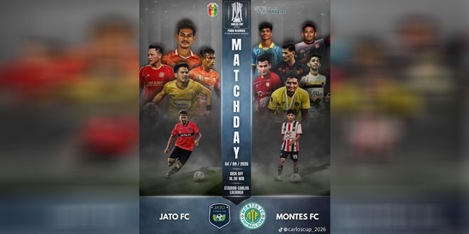 Pertandingan Montes FC melawan JATO FC di Stadion Mini Carlos FC, Lhoknga