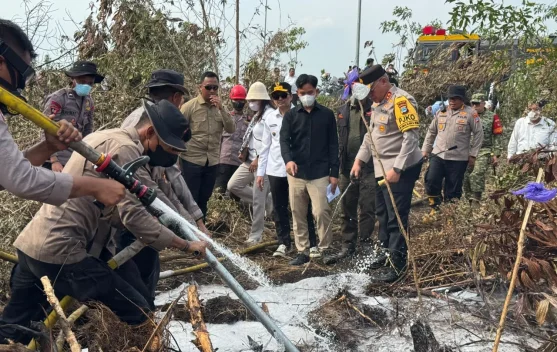 Wapres meninjau penanganan kebakaran hutan dan lahan di Kalimantan