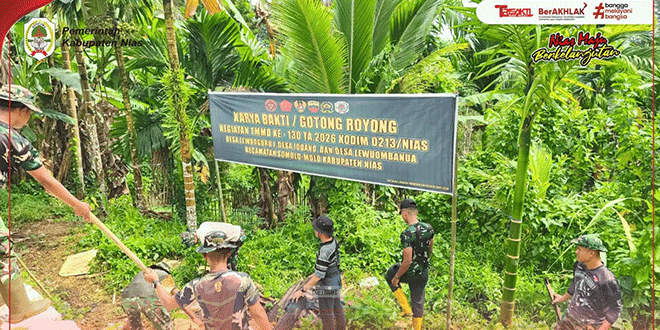 Tiga sasaran TMMD ke-130 Kodim 0213/Nias: lahan ketahanan pangan, penghijauan, pembersihan fasilitas umum