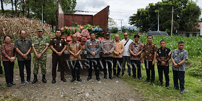 Bupati Samosir serahkan bibit kopi kepada kelompok tani di kantor dinas pertanian