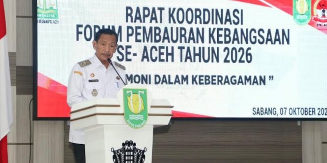 Wakil Wali Kota Sabang membuka Rakor FPK Se-Aceh di Aula Pulau Weh