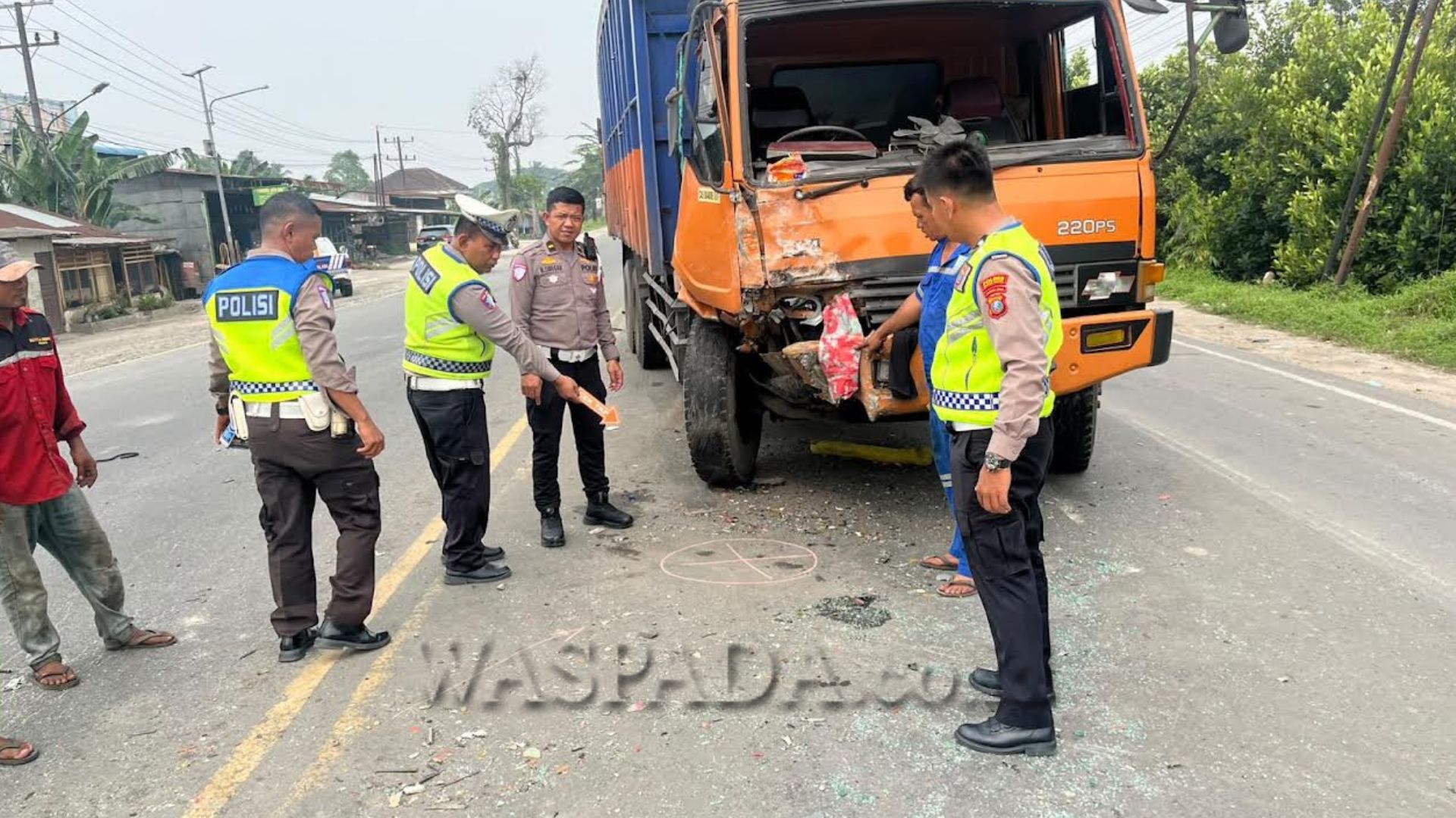 Kondisi kendaraan yang terlibat kecelakaan beruntun di Perbaungan