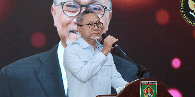 Bupati Asahan dan Menko Pangan saat kunjungan dan pelepasan ekspor terasi di Aula Melati